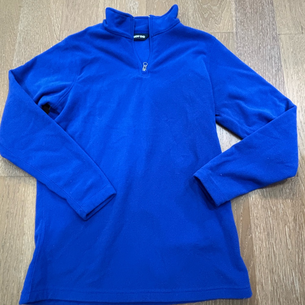 Lands' End Boys Cobalt Blue Half-Zip Fleece Jacket